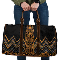 Gold Aotearoa Mangopare Kowhaiwhai Niho Taniwha Travel Bag Maori New Zealand LT14 Gold - Polynesian Pride