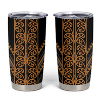 Gold Aotearoa Mangopare Kowhaiwhai and Niho Taniwha Tumbler Cup Maori New Zealand LT14 Gold - Polynesian Pride