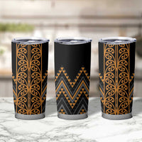 Gold Aotearoa Mangopare Kowhaiwhai and Niho Taniwha Tumbler Cup Maori New Zealand LT14 - Polynesian Pride