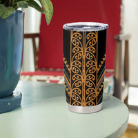 Gold Aotearoa Mangopare Kowhaiwhai and Niho Taniwha Tumbler Cup Maori New Zealand LT14 - Polynesian Pride