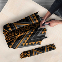 Gold Aotearoa Mangopare Kowhaiwhai Niho Taniwha Umbrella Maori New Zealand - Polynesian Pride