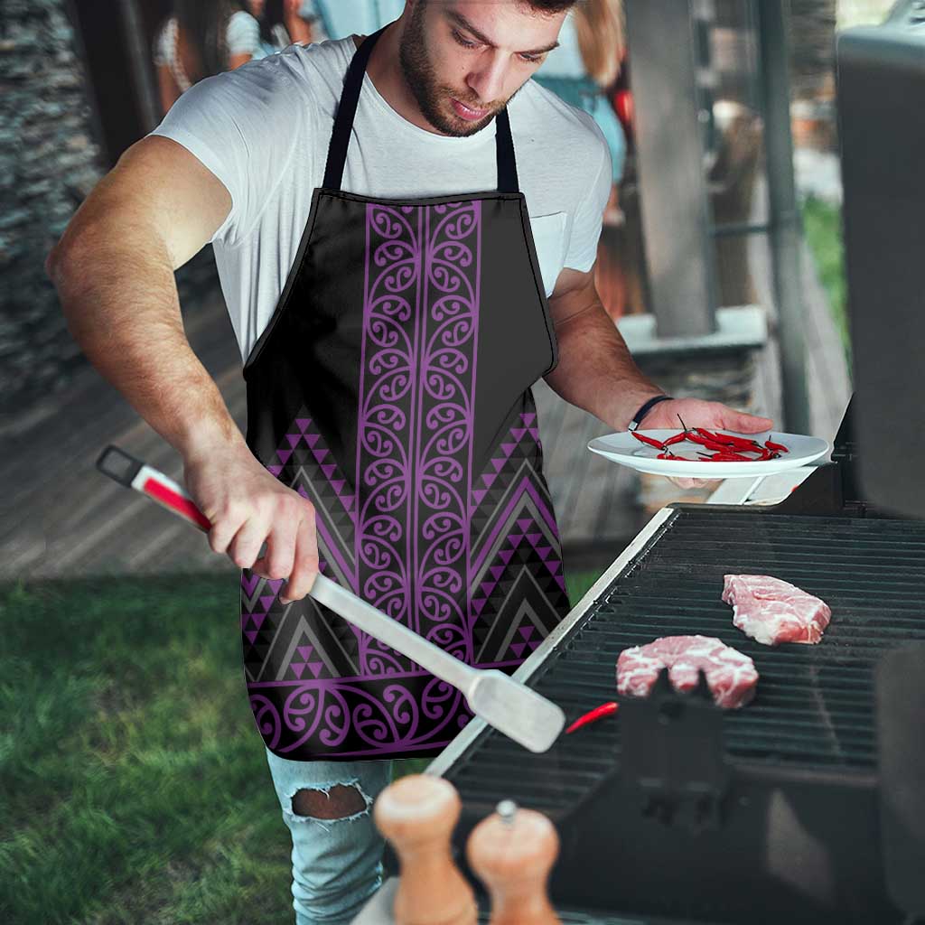 Purple Aotearoa Mangopare Kowhaiwhai Niho Taniwha Apron Maori New Zealand - Polynesian Pride