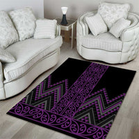 Purple Aotearoa Mangopare Kowhaiwhai and Niho Taniwha Area Rug Maori New Zealand LT14 - Polynesian Pride