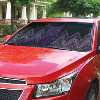 Purple Aotearoa Mangopare Kowhaiwhai Niho Taniwha Auto Sun Shade Maori New Zealand - Polynesian Pride