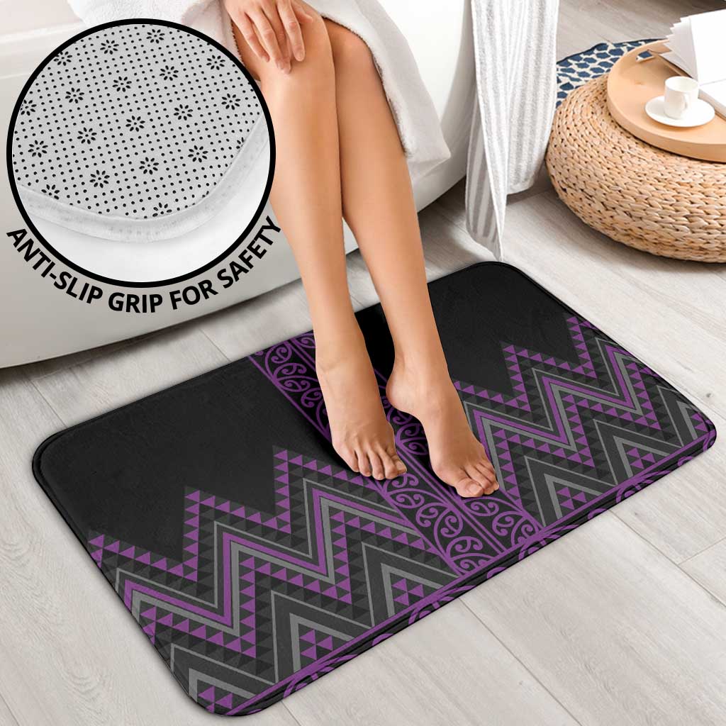 Purple Aotearoa Mangopare Kowhaiwhai Niho Taniwha Bathroom Set Maori New Zealand - Polynesian Pride