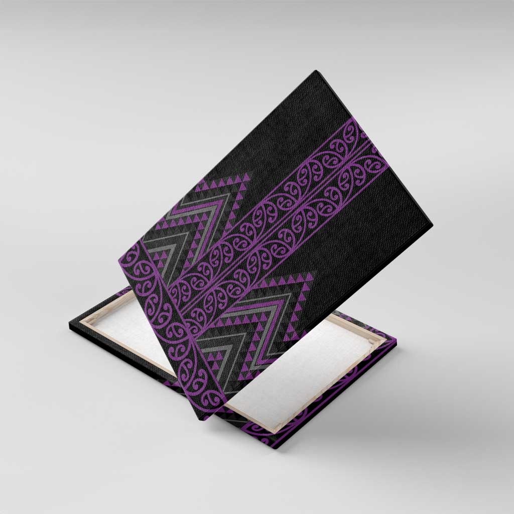 Purple Aotearoa Mangopare Kowhaiwhai and Niho Taniwha Canvas Wall Art Maori New Zealand