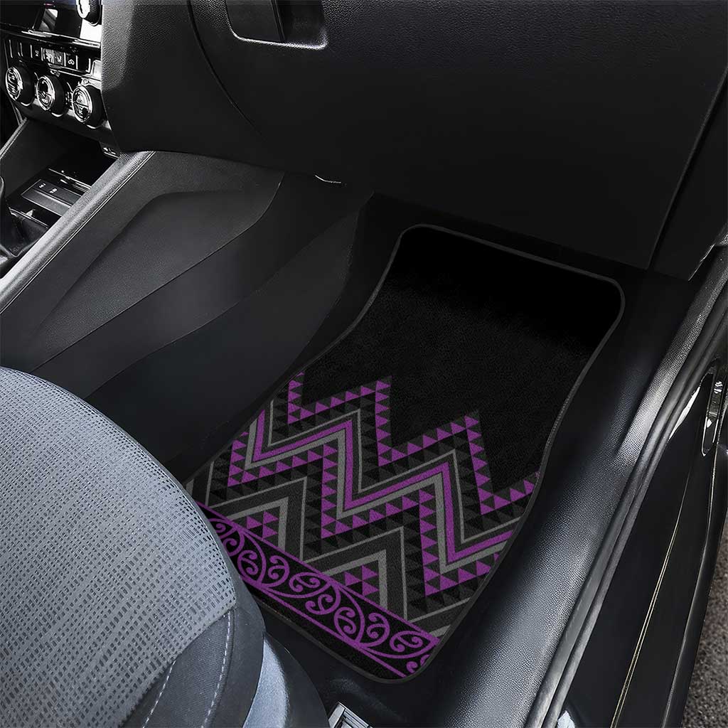 Purple Aotearoa Mangopare Kowhaiwhai and Niho Taniwha Car Mats Maori New Zealand LT14 - Polynesian Pride