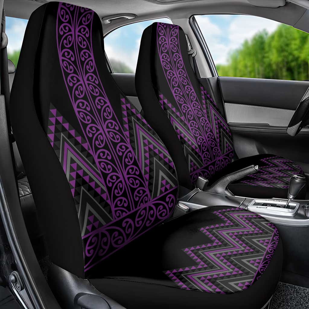 Purple Aotearoa Mangopare Kowhaiwhai and Niho Taniwha Car Seat Cover Maori New Zealand LT14 - Polynesian Pride