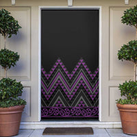 Purple Aotearoa Mangopare Kowhaiwhai Niho Taniwha Door Cover Maori New Zealand LT14 Purple - Polynesian Pride