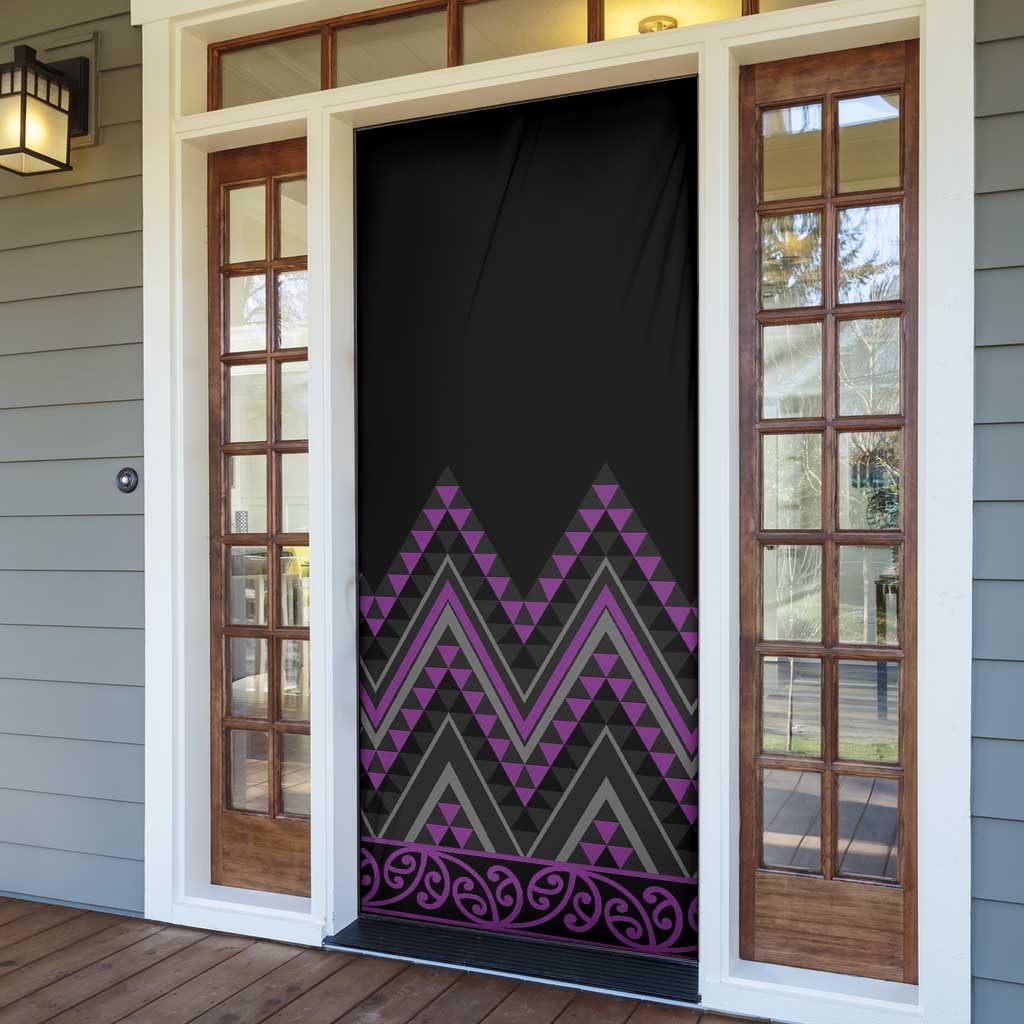 Purple Aotearoa Mangopare Kowhaiwhai Niho Taniwha Door Cover Maori New Zealand LT14 - Polynesian Pride
