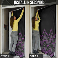 Purple Aotearoa Mangopare Kowhaiwhai Niho Taniwha Door Cover Maori New Zealand LT14 - Polynesian Pride
