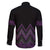 Purple Aotearoa Mangopare Kowhaiwhai and Niho Taniwha Family Matching Long Sleeve Bodycon Dress and Hawaiian Shirt Maori New Zealand
