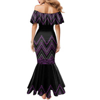 Purple Aotearoa Mangopare Kowhaiwhai and Niho Taniwha Family Matching Mermaid Dress and Hawaiian Shirt Maori New Zealand LT14 - Polynesian Pride