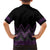 Purple Aotearoa Mangopare Kowhaiwhai and Niho Taniwha Family Matching Short Sleeve Bodycon Dress and Hawaiian Shirt Maori New Zealand