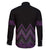 Purple Aotearoa Mangopare Kowhaiwhai and Niho Taniwha Family Matching Short Sleeve Bodycon Dress and Hawaiian Shirt Maori New Zealand