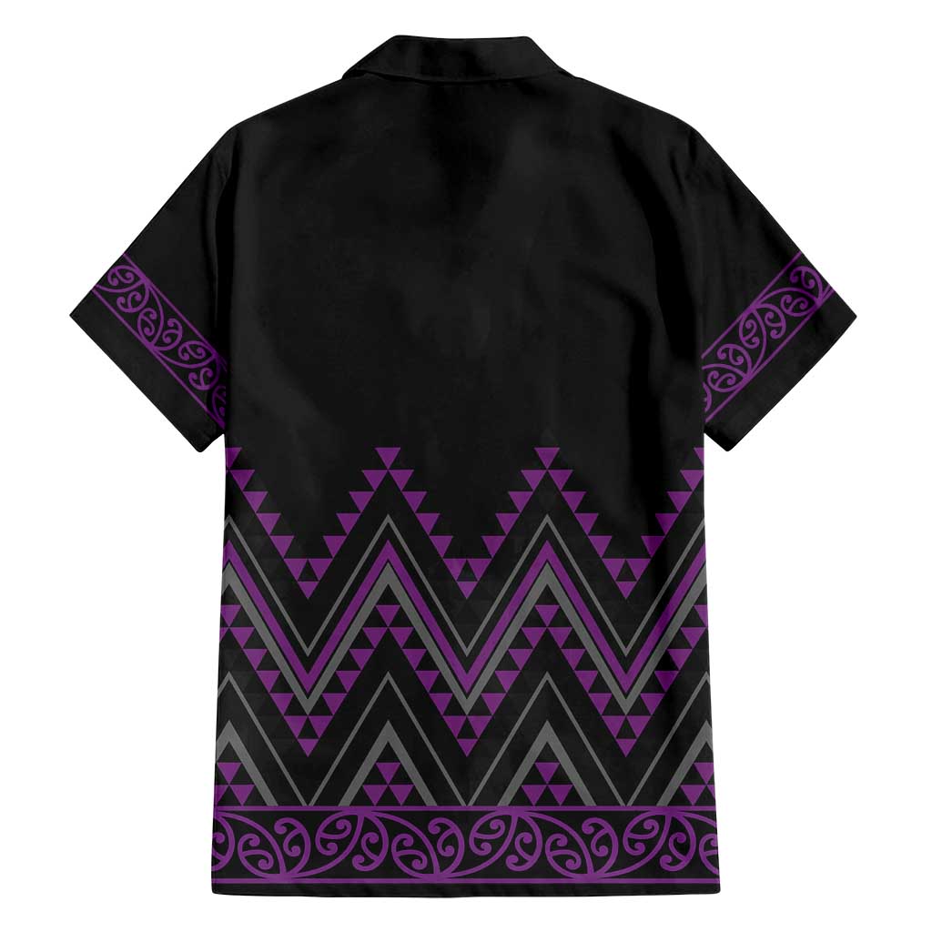 Purple Aotearoa Mangopare Kowhaiwhai and Niho Taniwha Family Matching Tank Maxi Dress and Hawaiian Shirt Maori New Zealand LT14 - Polynesian Pride