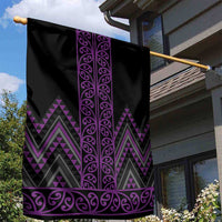 Purple Aotearoa Mangopare Kowhaiwhai and Niho Taniwha Garden Flag Maori New Zealand LT14 - Polynesian Pride
