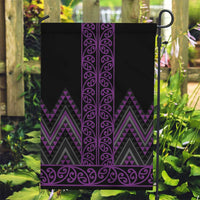 Purple Aotearoa Mangopare Kowhaiwhai and Niho Taniwha Garden Flag Maori New Zealand LT14 Garden Flag Purple - Polynesian Pride