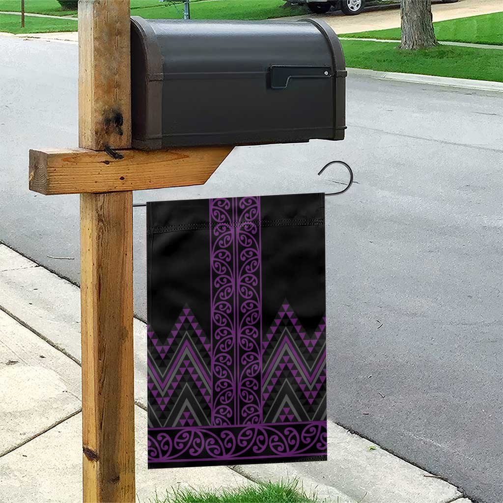 Purple Aotearoa Mangopare Kowhaiwhai and Niho Taniwha Garden Flag Maori New Zealand LT14 - Polynesian Pride