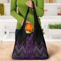 Purple Aotearoa Mangopare Kowhaiwhai and Niho Taniwha Grocery Bag Maori New Zealand LT14 - Polynesian Pride