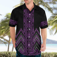 Purple Aotearoa Mangopare Kowhaiwhai and Niho Taniwha Hawaiian Shirt Maori New Zealand LT14 - Polynesian Pride