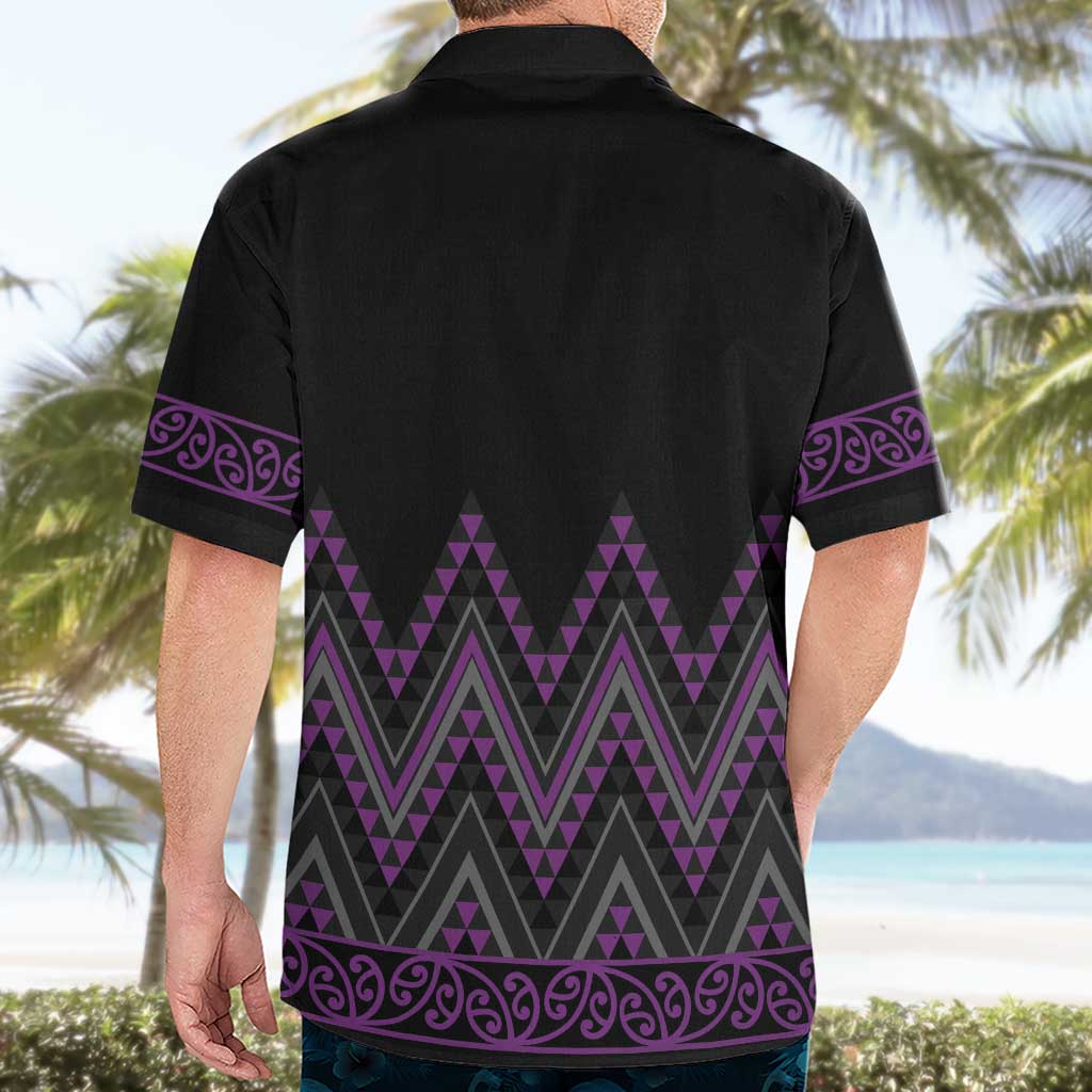 Purple Aotearoa Mangopare Kowhaiwhai and Niho Taniwha Hawaiian Shirt Maori New Zealand LT14 - Polynesian Pride