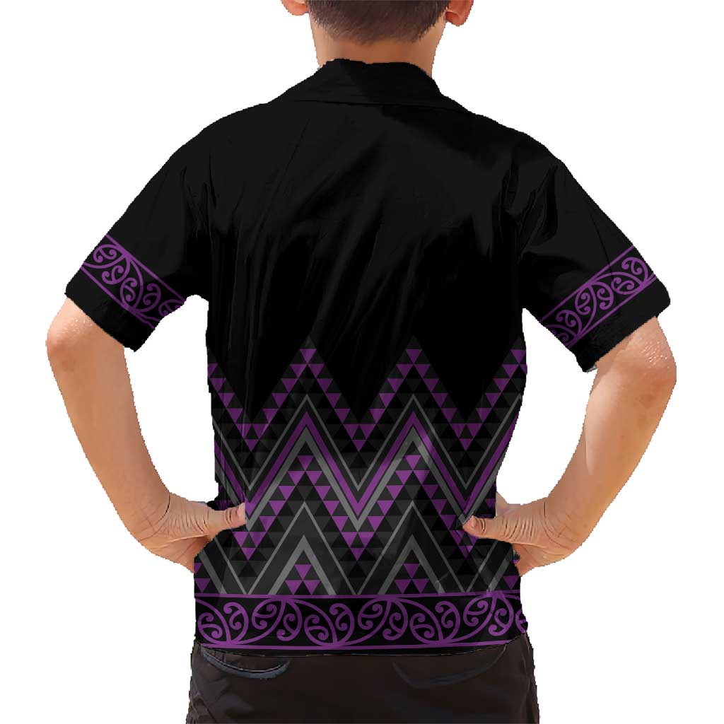 Purple Aotearoa Mangopare Kowhaiwhai and Niho Taniwha Hawaiian Shirt Maori New Zealand LT14 - Polynesian Pride