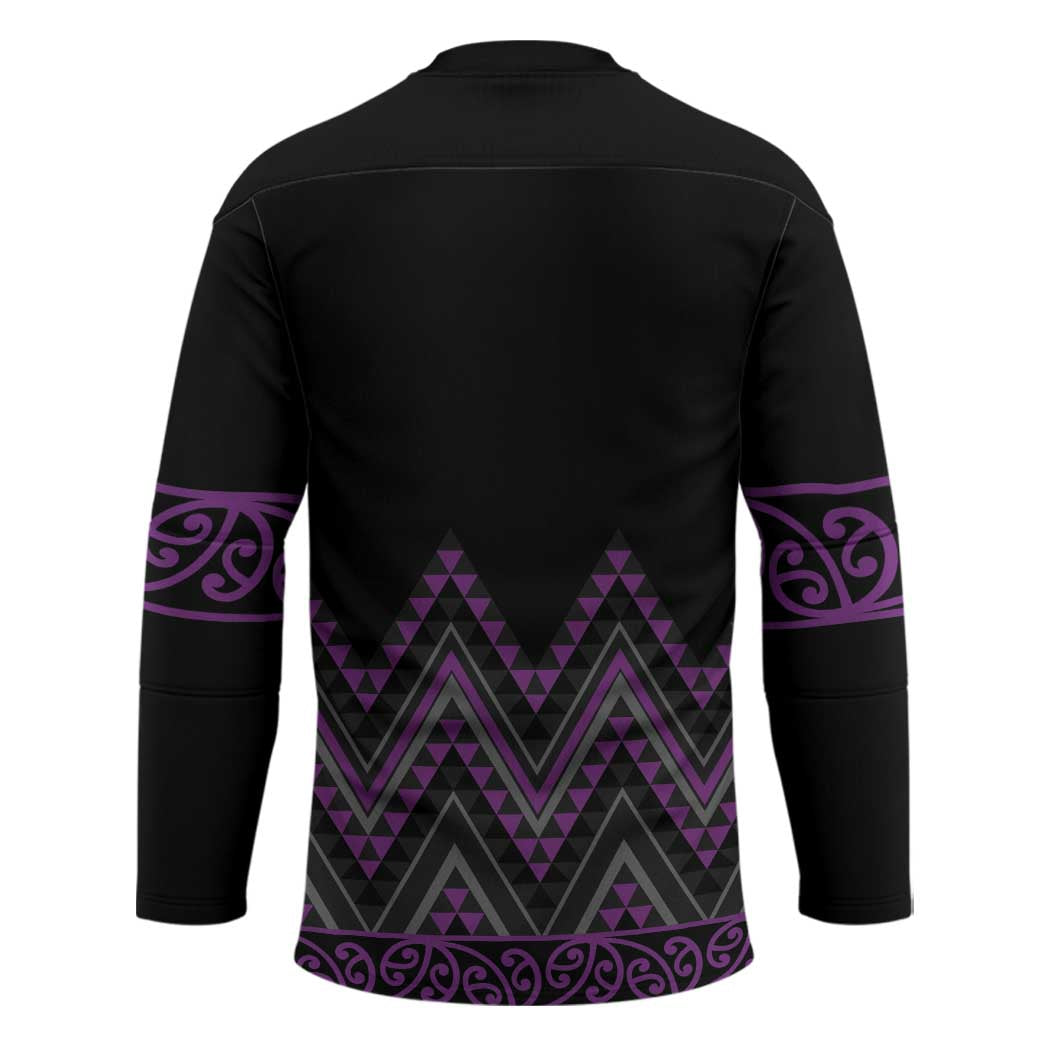 Purple Aotearoa Mangopare Kowhaiwhai Niho Taniwha Hockey Jersey Maori New Zealand LT14 - Polynesian Pride