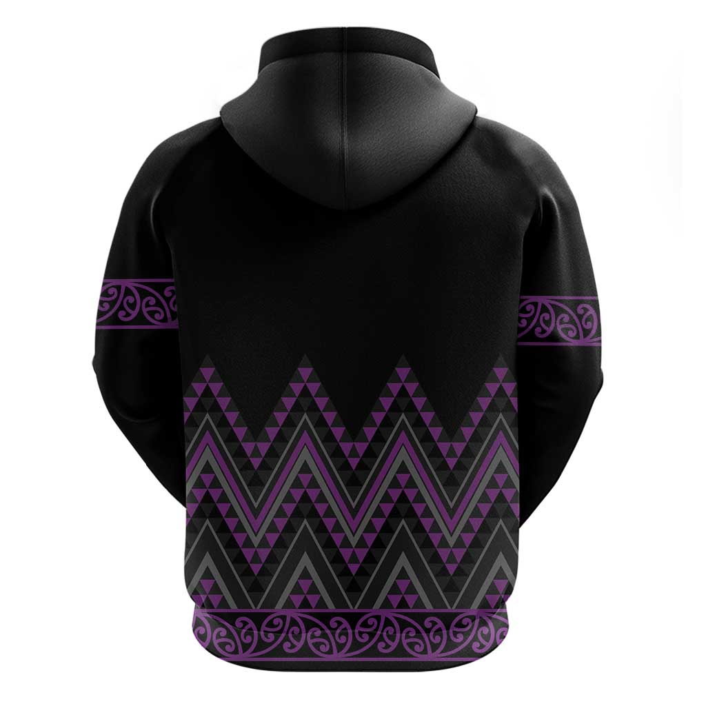 Purple Aotearoa Mangopare Kowhaiwhai and Niho Taniwha Hoodie Maori New Zealand LT14 - Polynesian Pride