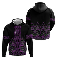 Purple Aotearoa Mangopare Kowhaiwhai and Niho Taniwha Hoodie Maori New Zealand LT14 - Polynesian Pride