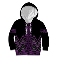 Purple Aotearoa Mangopare Kowhaiwhai and Niho Taniwha Kid Hoodie Maori New Zealand LT14 Hoodie Purple - Polynesian Pride