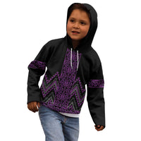Purple Aotearoa Mangopare Kowhaiwhai and Niho Taniwha Kid Hoodie Maori New Zealand LT14 - Polynesian Pride