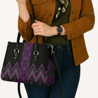 Purple Aotearoa Mangopare Kowhaiwhai Niho Taniwha Leather Bag Maori New Zealand - Polynesian Pride