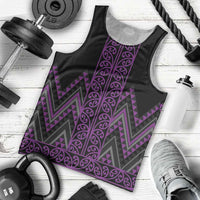 Purple Aotearoa Mangopare Kowhaiwhai and Niho Taniwha Men Tank Top Maori New Zealand LT14 - Polynesian Pride