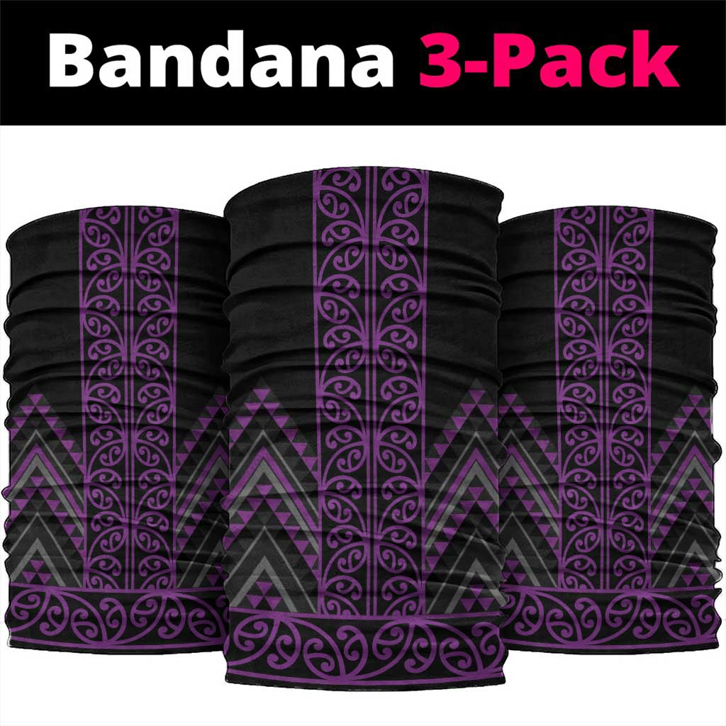 Purple Aotearoa Mangopare Kowhaiwhai Niho Taniwha Neck Gaiter Maori New Zealand - Polynesian Pride