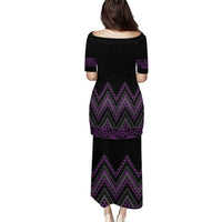 Purple Aotearoa Mangopare Kowhaiwhai and Niho Taniwha Puletasi Maori New Zealand LT14 - Polynesian Pride