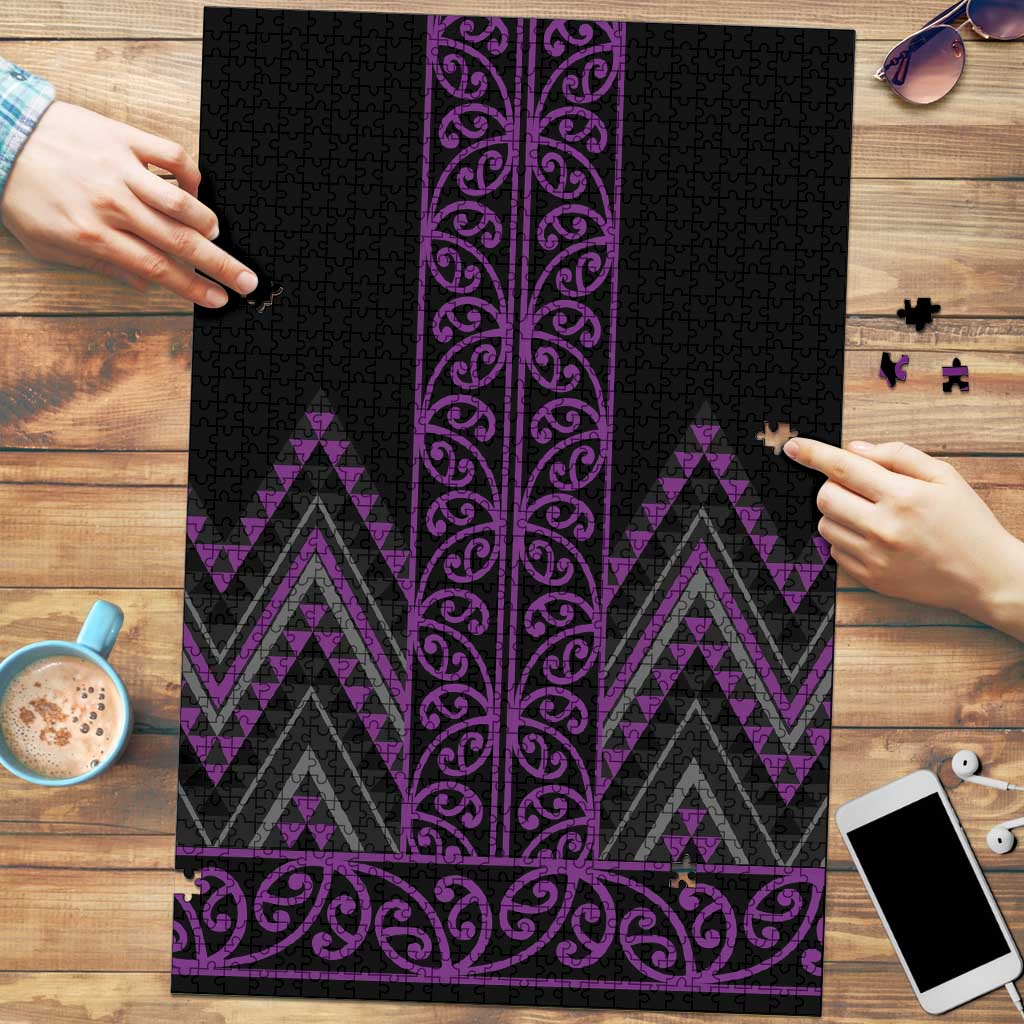 Purple Aotearoa Mangopare Kowhaiwhai Niho Taniwha Puzzle Maori New Zealand - Polynesian Pride
