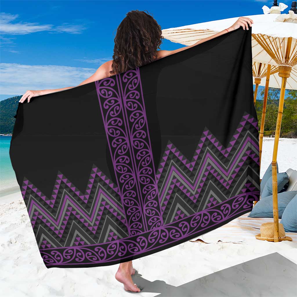Purple Aotearoa Mangopare Kowhaiwhai and Niho Taniwha Sarong Maori New Zealand