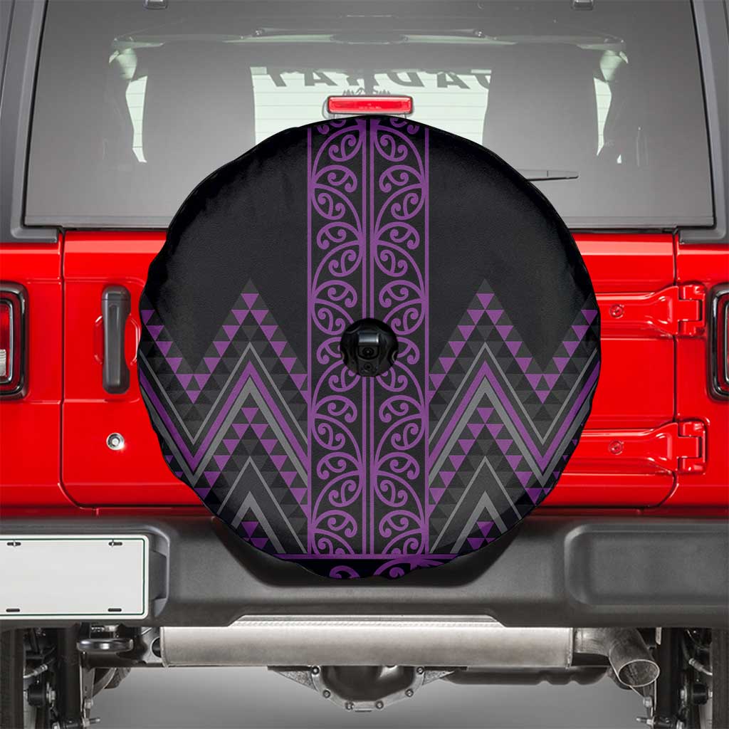 Purple Aotearoa Mangopare Kowhaiwhai and Niho Taniwha Spare Tire Cover Maori New Zealand LT14 - Polynesian Pride