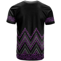 Purple Aotearoa Mangopare Kowhaiwhai and Niho Taniwha T Shirt Maori New Zealand LT14 - Polynesian Pride
