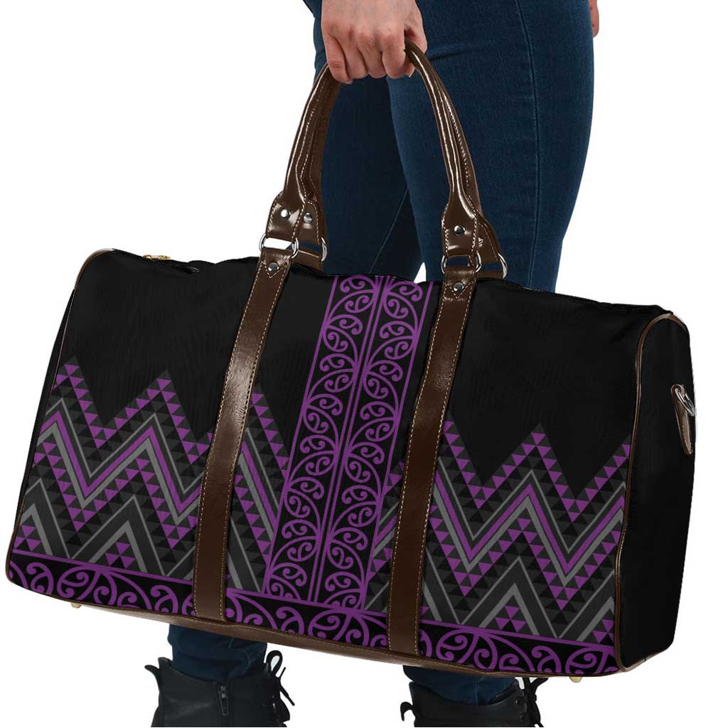 Purple Aotearoa Mangopare Kowhaiwhai Niho Taniwha Travel Bag Maori New Zealand LT14 - Polynesian Pride