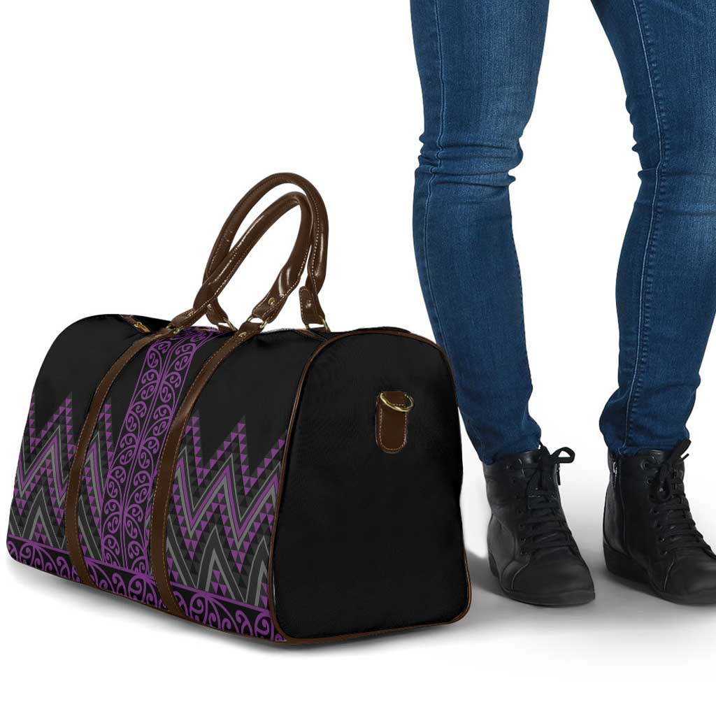 Purple Aotearoa Mangopare Kowhaiwhai Niho Taniwha Travel Bag Maori New Zealand LT14 - Polynesian Pride