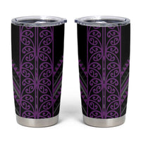 Purple Aotearoa Mangopare Kowhaiwhai and Niho Taniwha Tumbler Cup Maori New Zealand LT14 Purple - Polynesian Pride