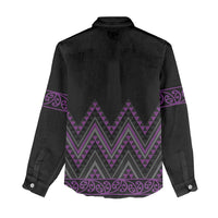 Purple Aotearoa Mangopare Kowhaiwhai and Niho Taniwha Women Casual Shirt Maori New Zealand LT14 - Polynesian Pride