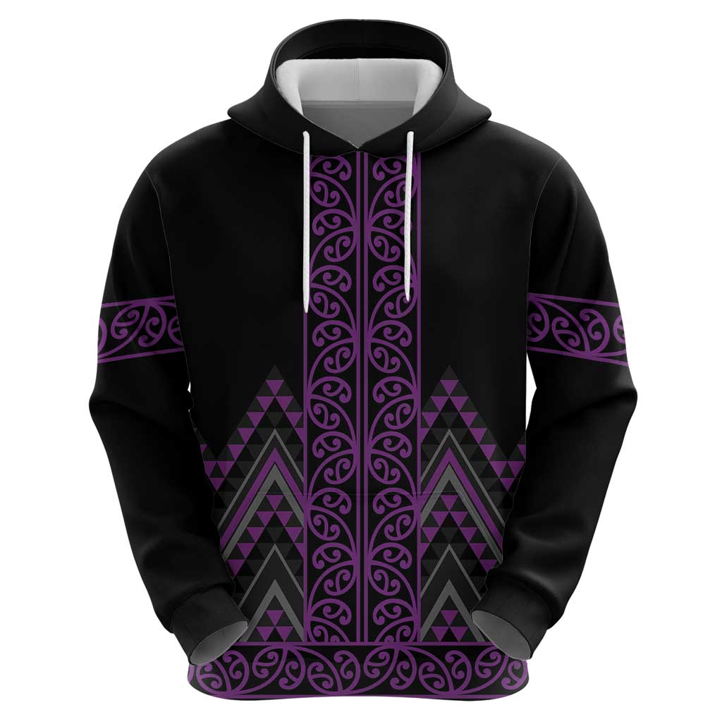 Purple Aotearoa Mangopare Kowhaiwhai and Niho Taniwha Zip Hoodie Maori New Zealand LT14 - Polynesian Pride