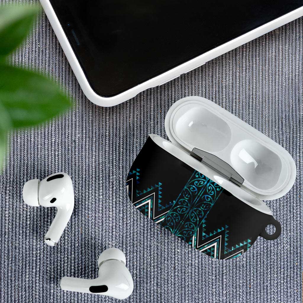 Paua Shell Aotearoa Mangopare Kowhaiwhai Niho Taniwha AirPods Case Maori New Zealand - Polynesian Pride