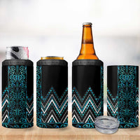 Paua Shell Aotearoa Mangopare Kowhaiwhai and Niho Taniwha 4 in 1 Can Cooler Tumbler Maori New Zealand LT14 - Polynesian Pride