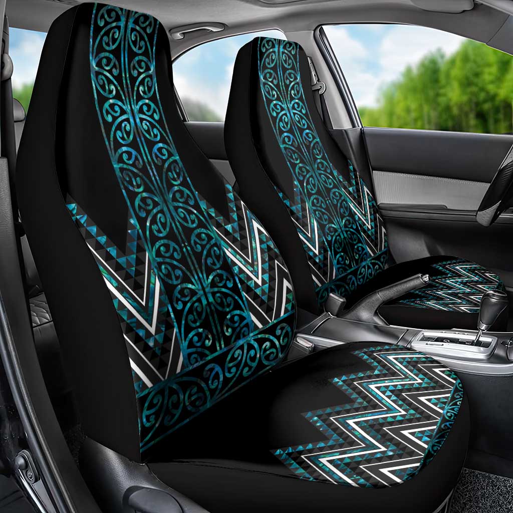 Paua Shell Aotearoa Mangopare Kowhaiwhai and Niho Taniwha Car Seat Cover Maori New Zealand LT14 - Polynesian Pride