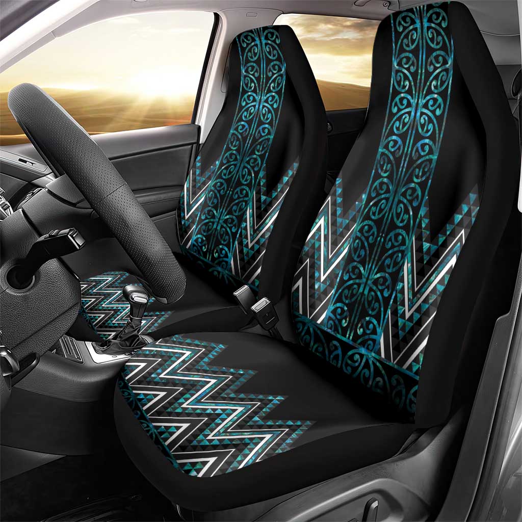 Paua Shell Aotearoa Mangopare Kowhaiwhai and Niho Taniwha Car Seat Cover Maori New Zealand LT14 - Polynesian Pride