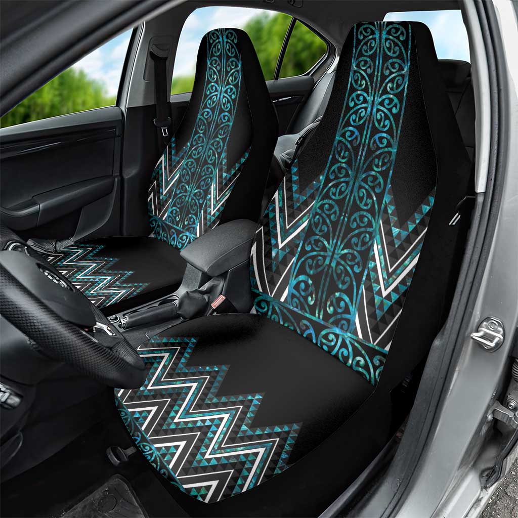 Paua Shell Aotearoa Mangopare Kowhaiwhai and Niho Taniwha Car Seat Cover Maori New Zealand LT14 - Polynesian Pride